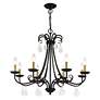 4_8 Light Black Large Chandelier with Antique Brass Finish Accents more views