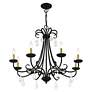 5_8 Light Black Large Chandelier with Antique Brass Finish Accents more views
