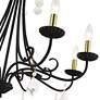 6_8 Light Black Large Chandelier with Antique Brass Finish Accents more views