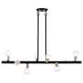 2_8 Light Black Large Chandelier with Brushed Nickel Accents