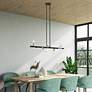 3_8 Light Black Large Chandelier with Brushed Nickel Accents more views