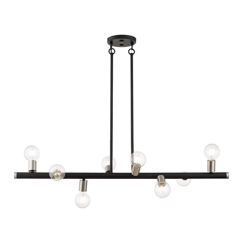 Image 4 8 Light Black Large Chandelier with Brushed Nickel Accents more views