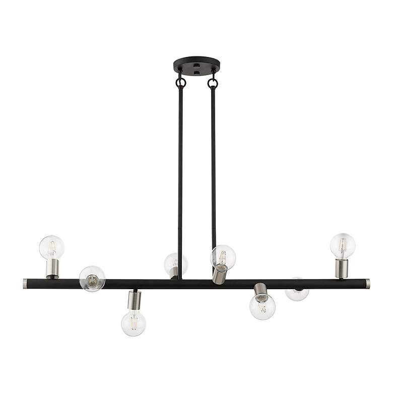 Image 5 8 Light Black Large Chandelier with Brushed Nickel Accents more views