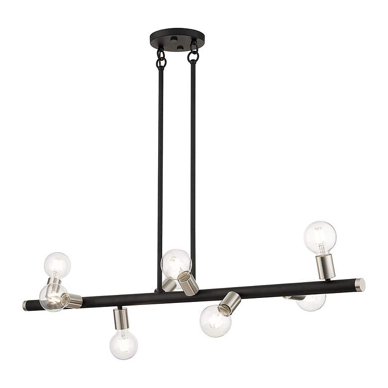 Image 6 8 Light Black Large Chandelier with Brushed Nickel Accents more views