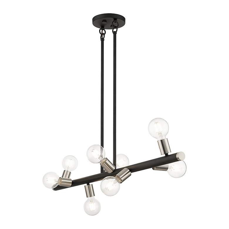 Image 7 8 Light Black Large Chandelier with Brushed Nickel Accents more views