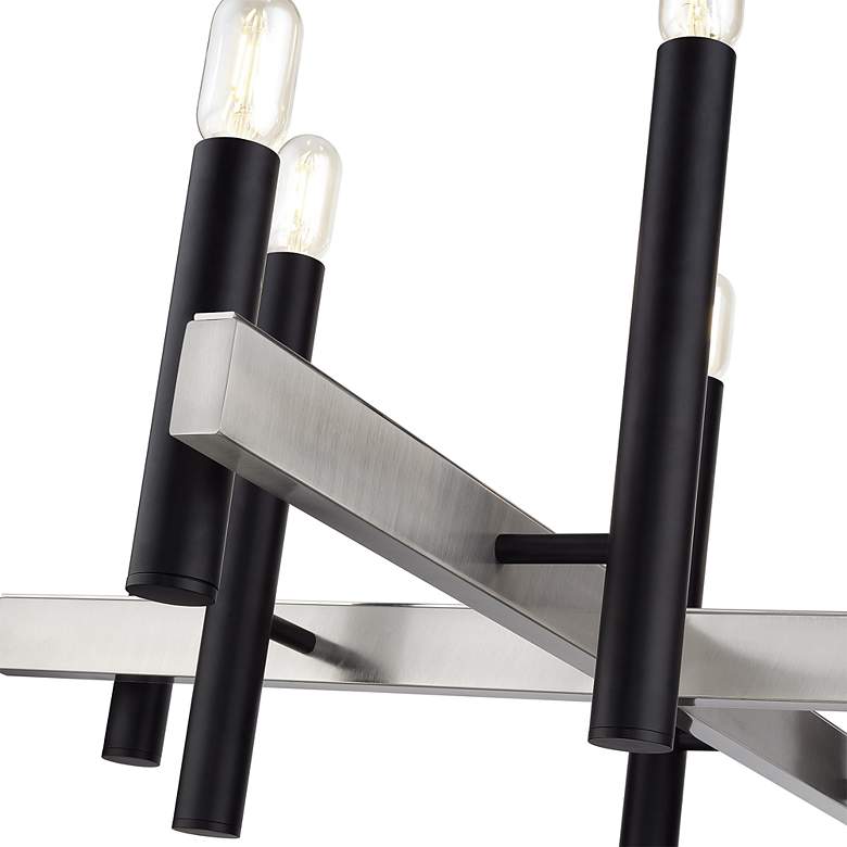 Image 5 8 Light Black Large Chandelier with Brushed Nickel Accents more views