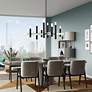7_8 Light Black Large Chandelier with Brushed Nickel Accents more views