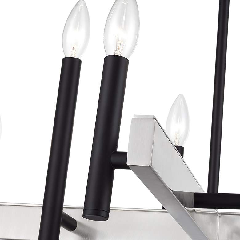 Image 6 8 Light Black Medium Chandelier with Brushed Nickel Accents more views