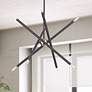 1_8 Light Bronze Chandelier with Antique Brass Finish Accents
