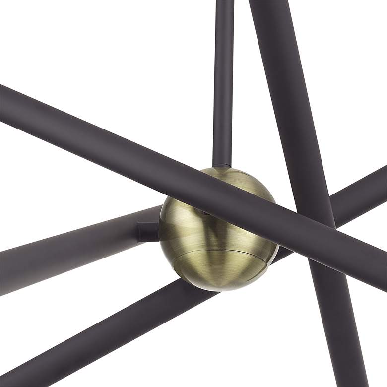 Image 7 8 Light Bronze Chandelier with Antique Brass Finish Accents more views