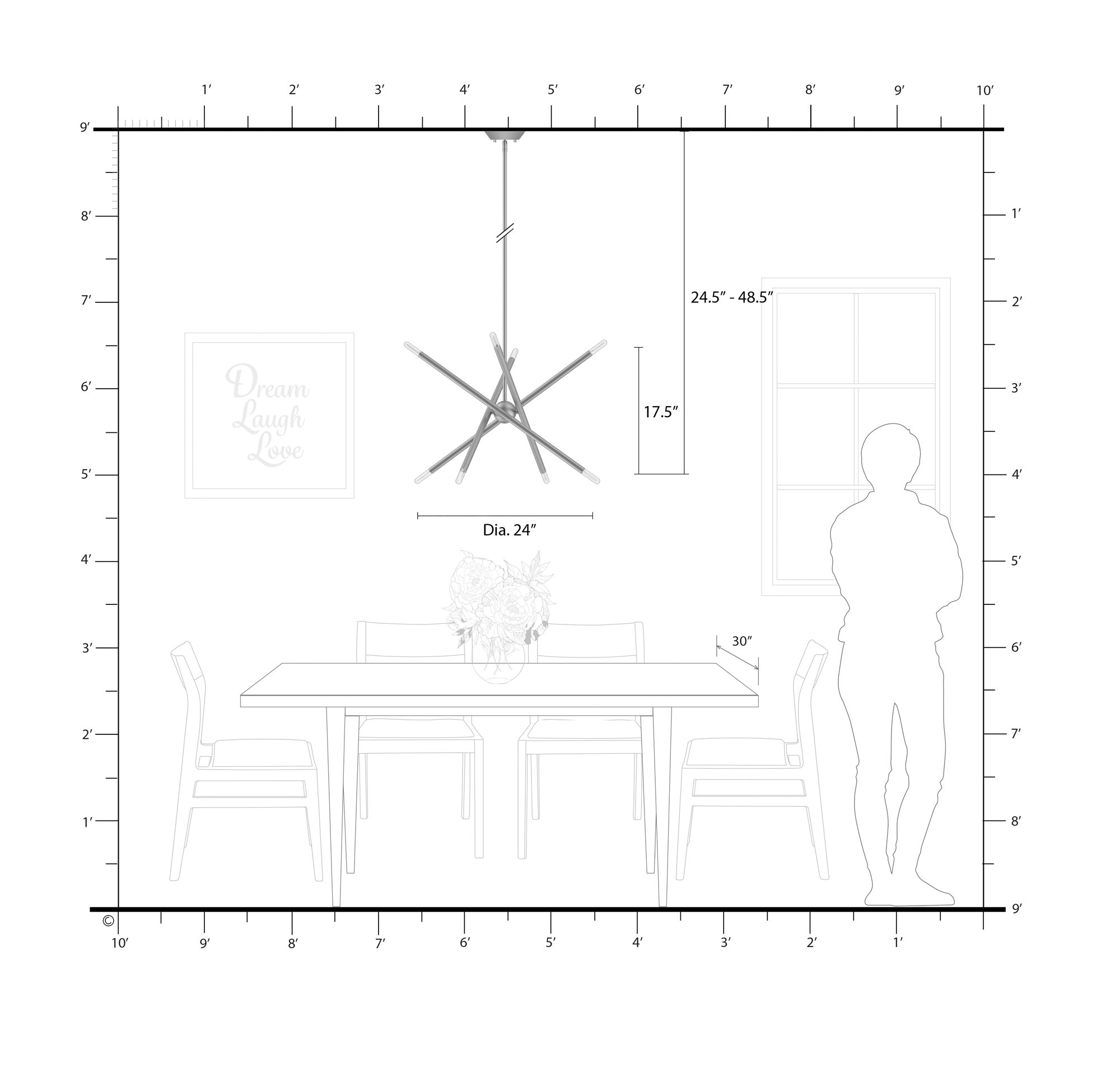8 Light Bronze Chandelier with Antique Brass Finish Accents