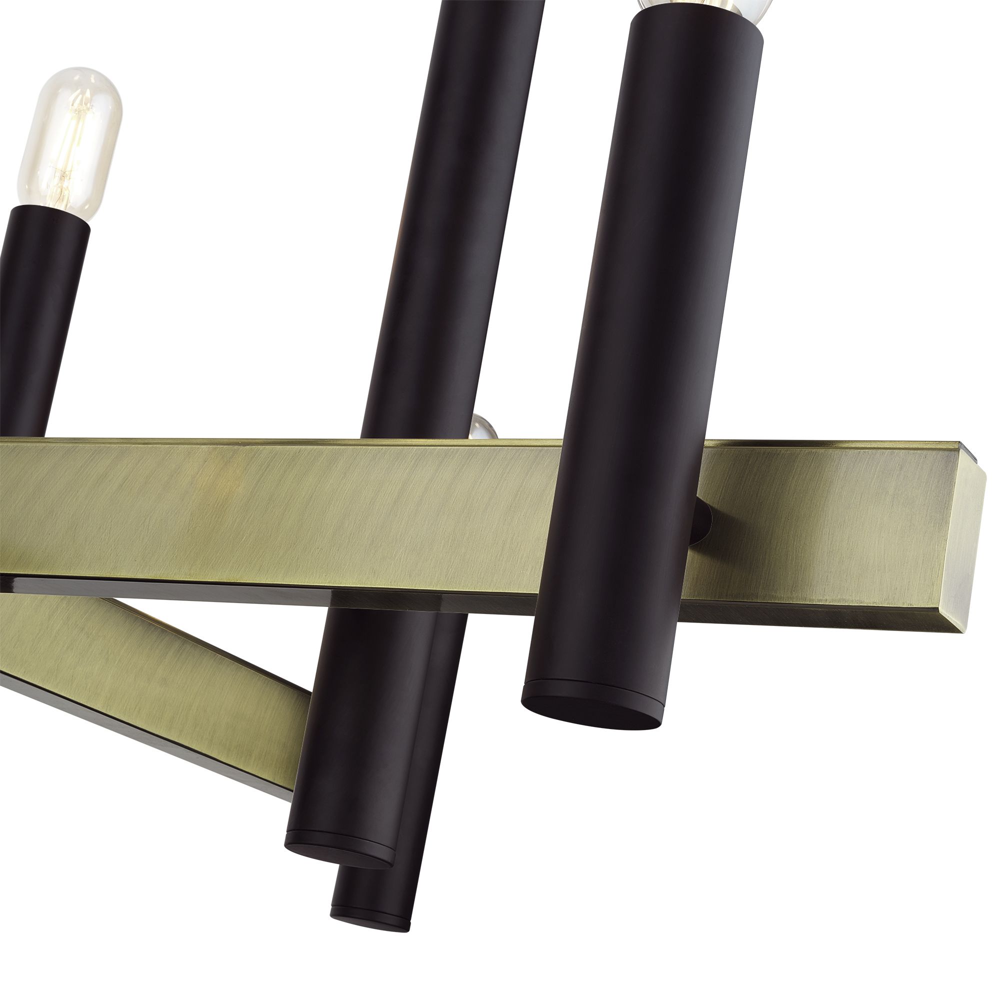 Image 5 8 Light Bronze Large Chandelier with Antique Brass Accents more views