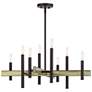 2_8 Light Bronze Medium Chandelier with Antique Brass Accents