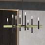 1_8 Light Bronze Medium Chandelier with Antique Brass Accents