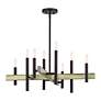 3_8 Light Bronze Medium Chandelier with Antique Brass Accents more views