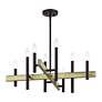 4_8 Light Bronze Medium Chandelier with Antique Brass Accents more views
