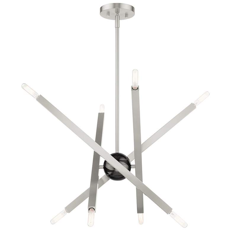 Image 1 8 Light Brushed Nickel Chandelier
