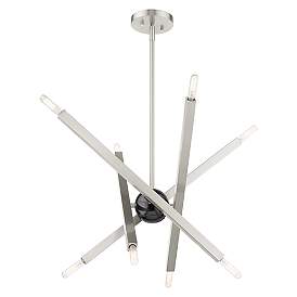 Image5 of 8 Light Brushed Nickel Chandelier more views