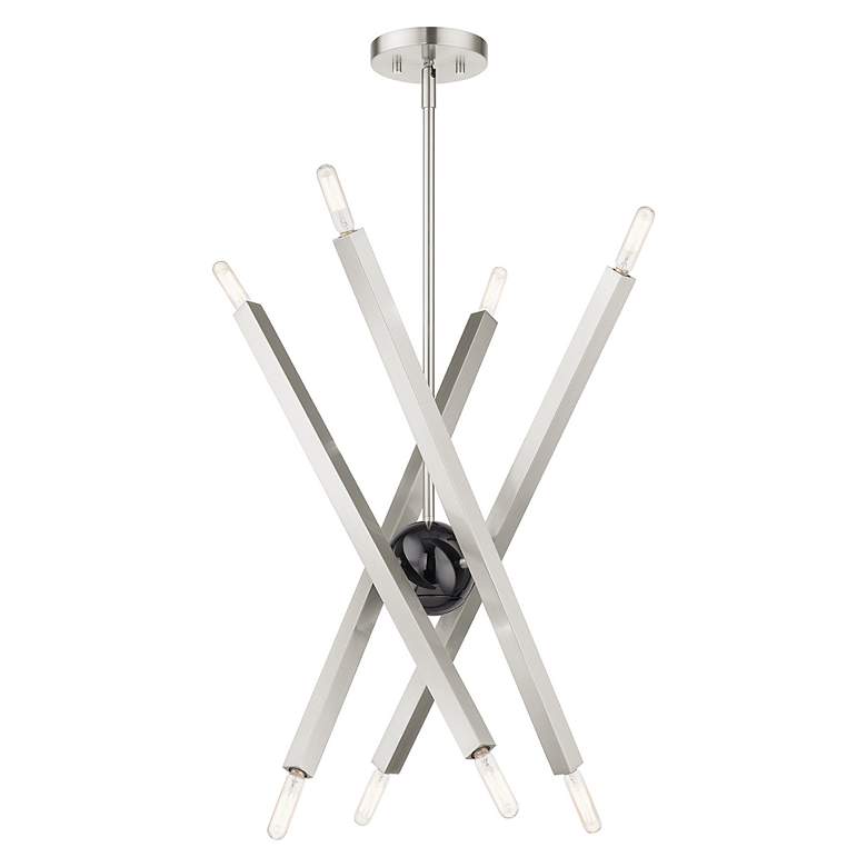 Image 6 8 Light Brushed Nickel Chandelier more views