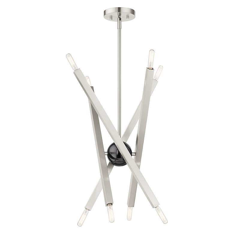 Image 7 8 Light Brushed Nickel Chandelier more views