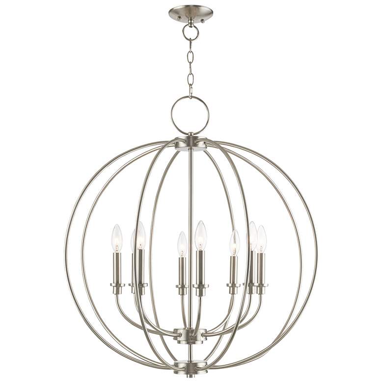 Image 1 8 Light Brushed Nickel Chandelier