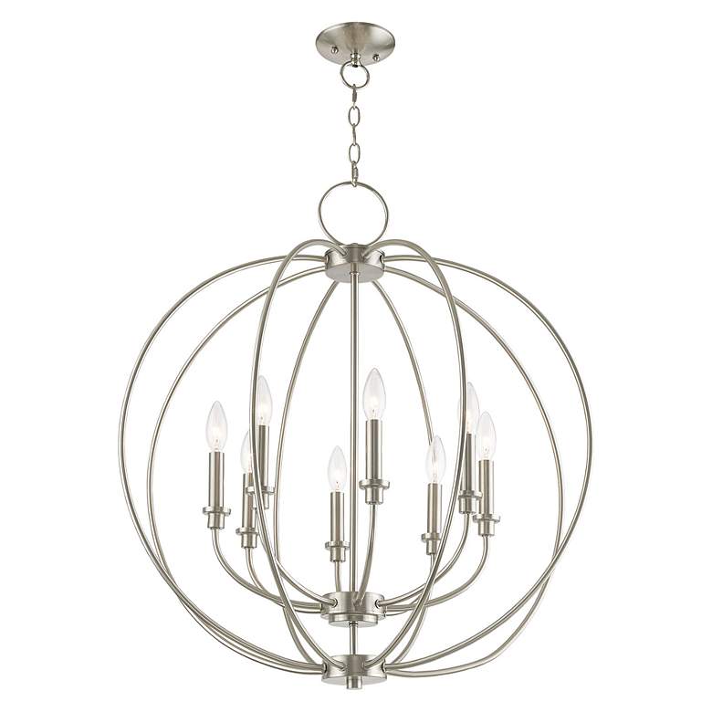 Image 5 8 Light Brushed Nickel Chandelier more views