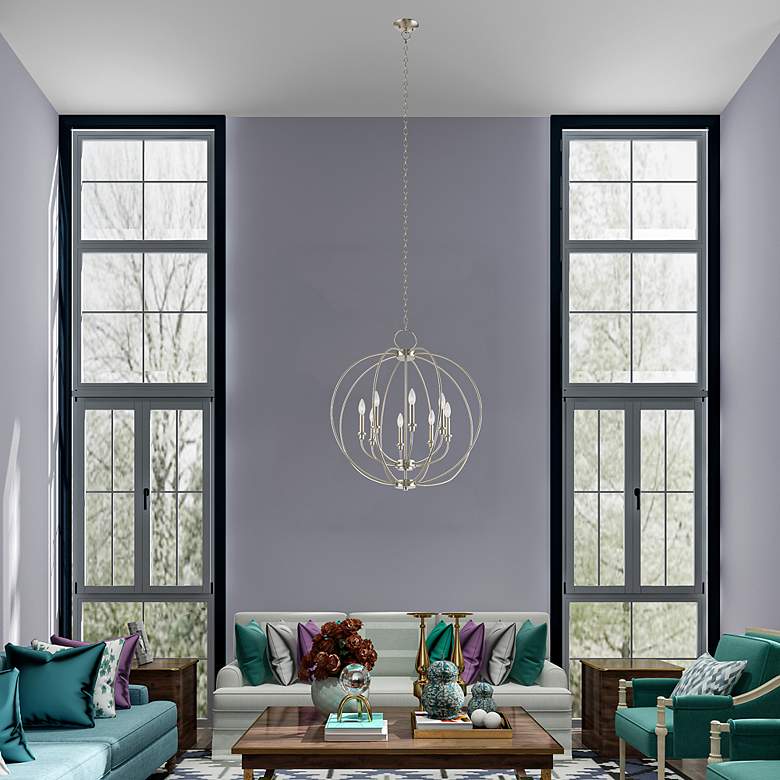 Image 6 8 Light Brushed Nickel Chandelier more views