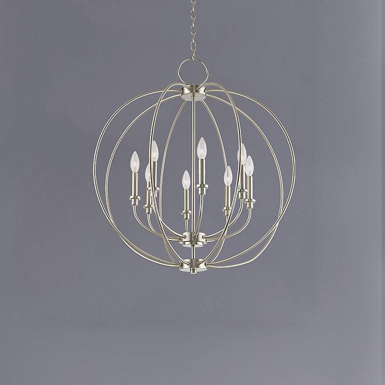 Image 7 8 Light Brushed Nickel Chandelier more views