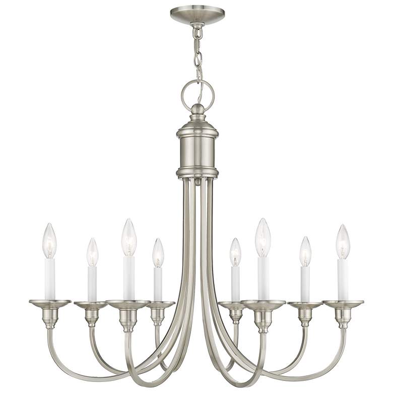 Image 1 8 Light Brushed Nickel Chandelier