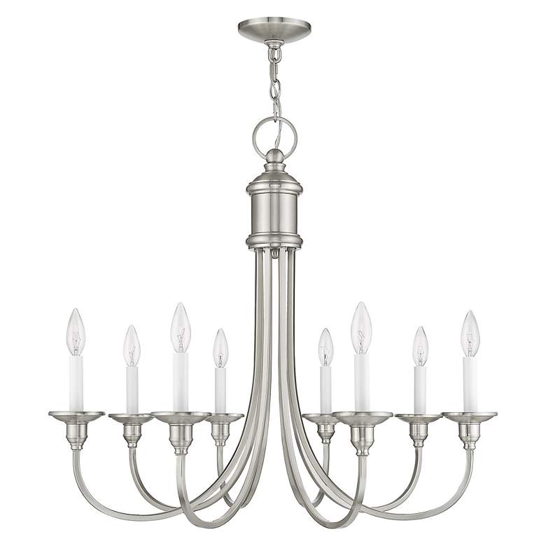 Image 3 8 Light Brushed Nickel Chandelier more views