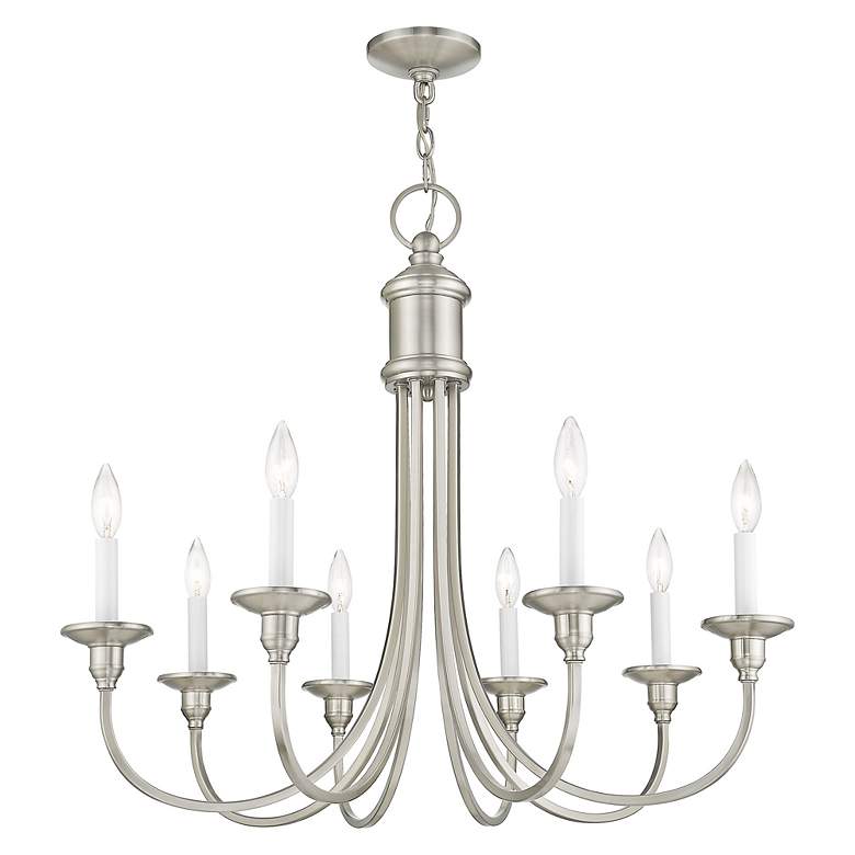 Image 5 8 Light Brushed Nickel Chandelier more views
