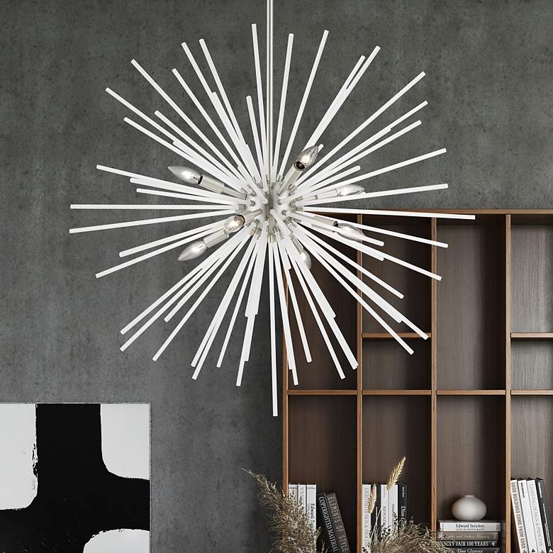 Image 1 8 Light Brushed Nickel Large Foyer Chandelier