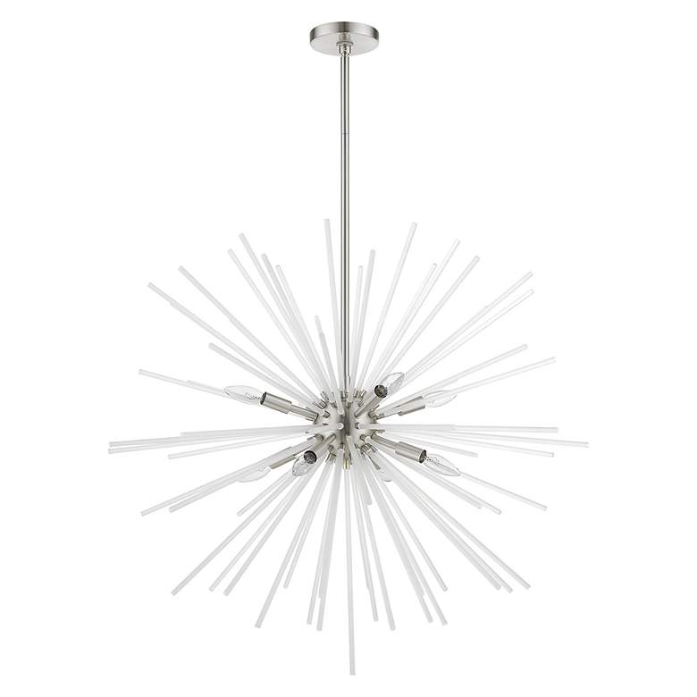 Image 3 8 Light Brushed Nickel Large Foyer Chandelier more views