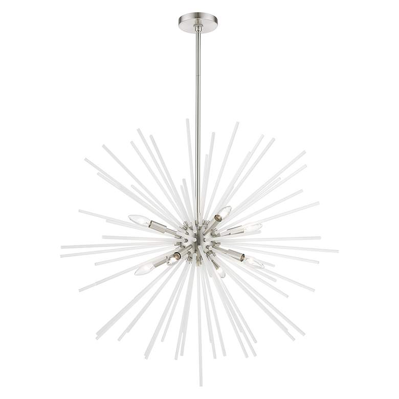 Image 4 8 Light Brushed Nickel Large Foyer Chandelier more views