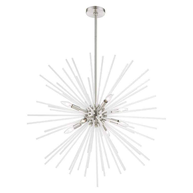 Image 5 8 Light Brushed Nickel Large Foyer Chandelier more views