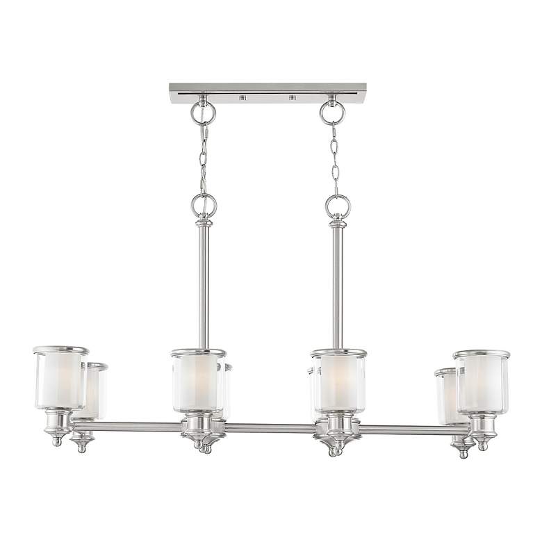 Image 5 8 Light Brushed Nickel Linear Chandelier more views
