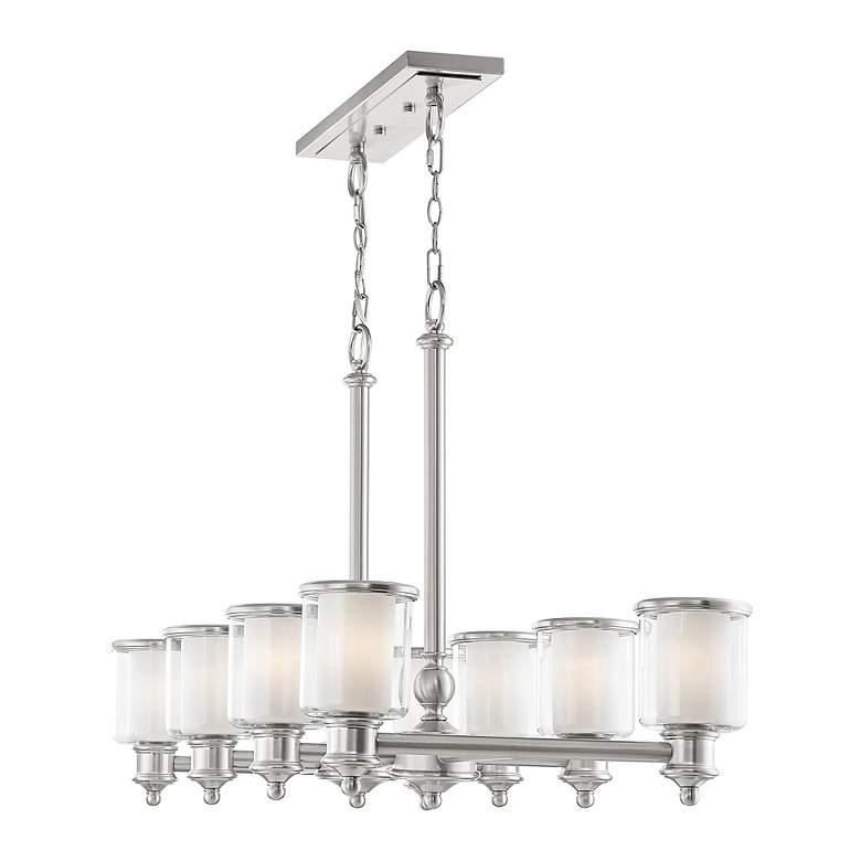 Image 6 8 Light Brushed Nickel Linear Chandelier more views