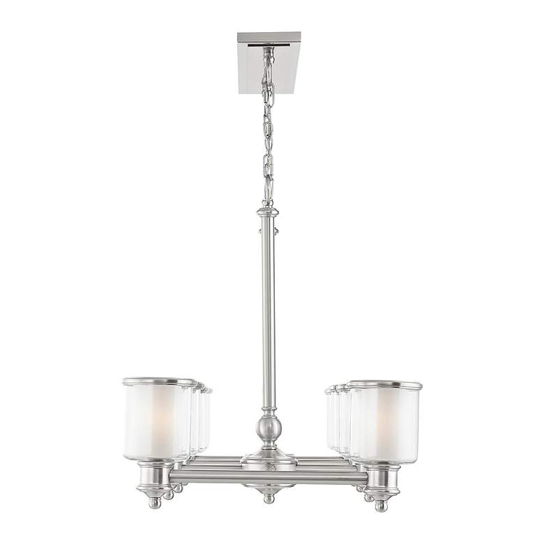 Image 7 8 Light Brushed Nickel Linear Chandelier more views