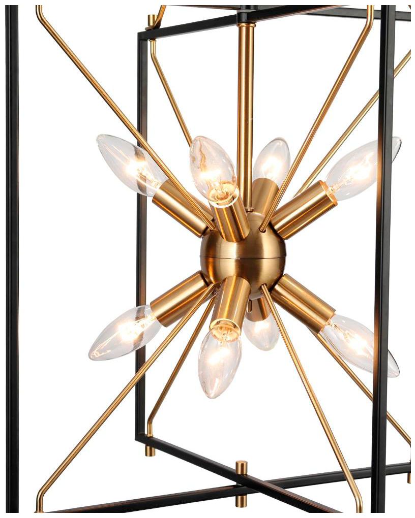 Image 3 8-Light Matte Black and Plating Brass Chandeliers more views