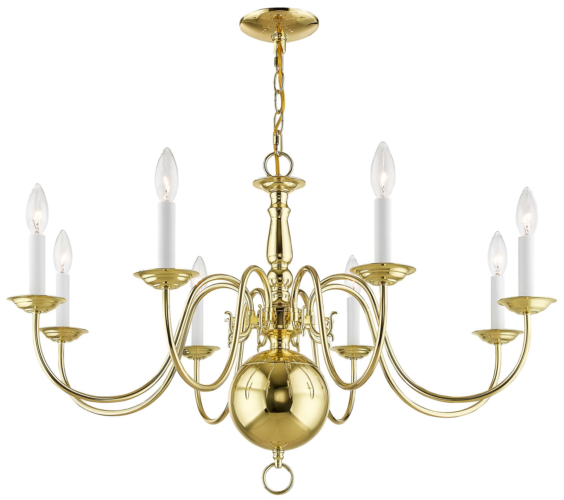 8 Light Polished Brass Chandelier - #31W23 | Lamps Plus