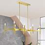 2_8 Light Satin Brass Linear Chandelier