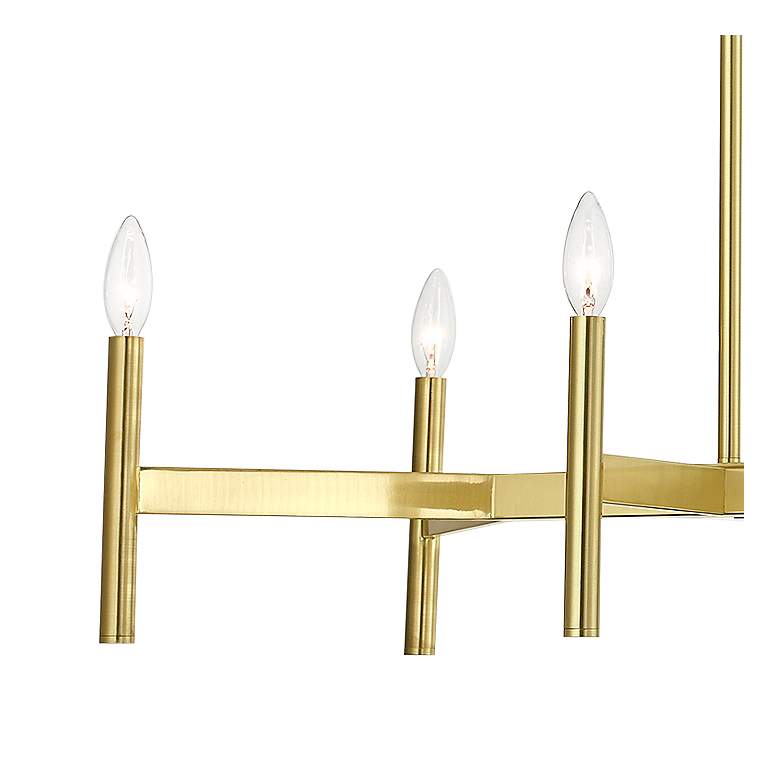 Image 4 8 Light Satin Brass Linear Chandelier more views