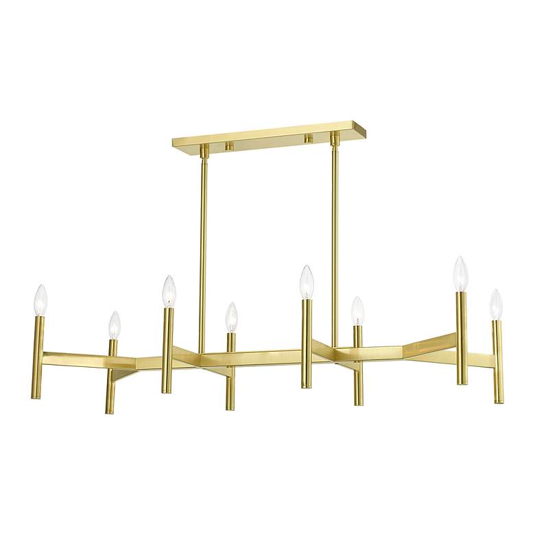Image 6 8 Light Satin Brass Linear Chandelier more views