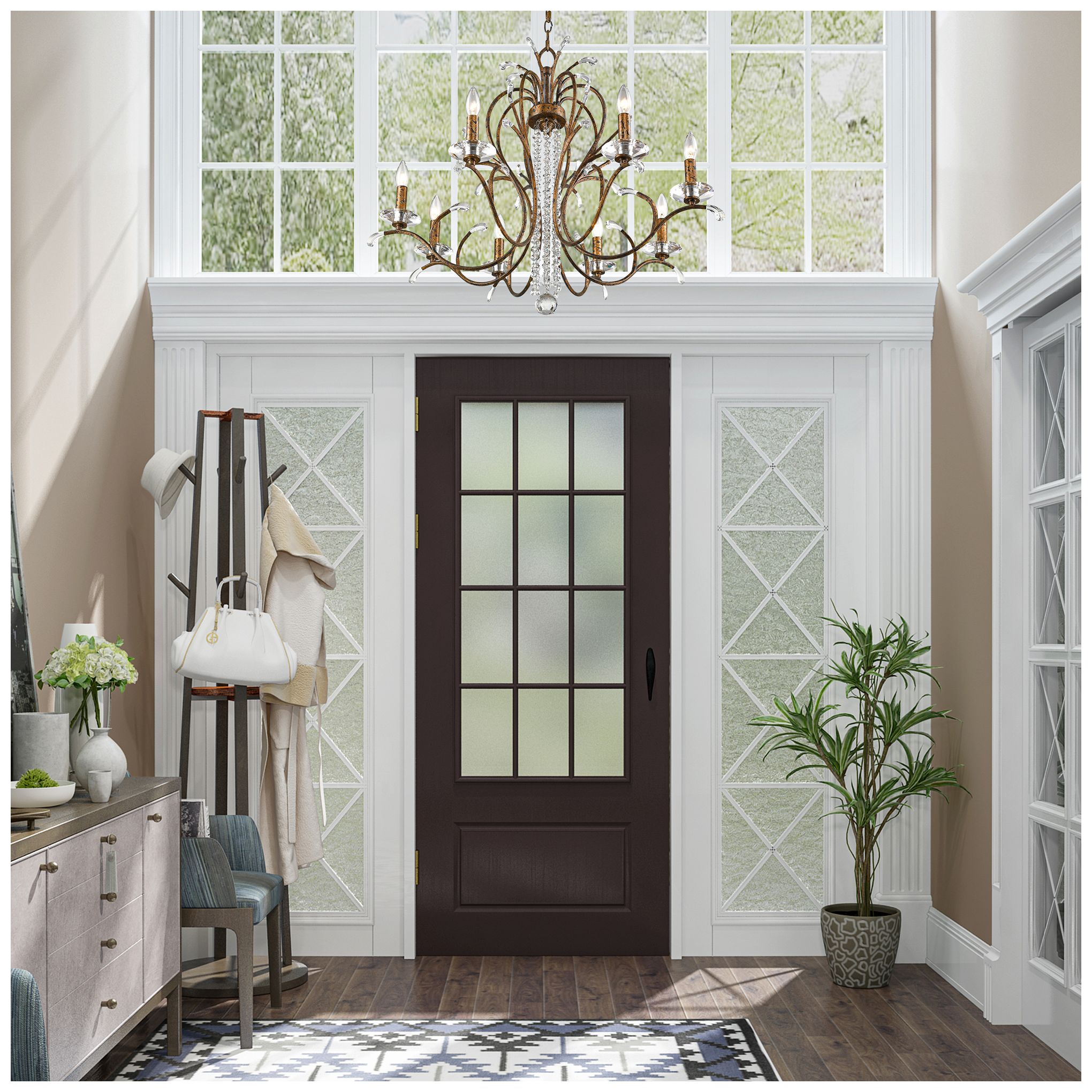 8 Light Venetian Golden Bronze Chandelier