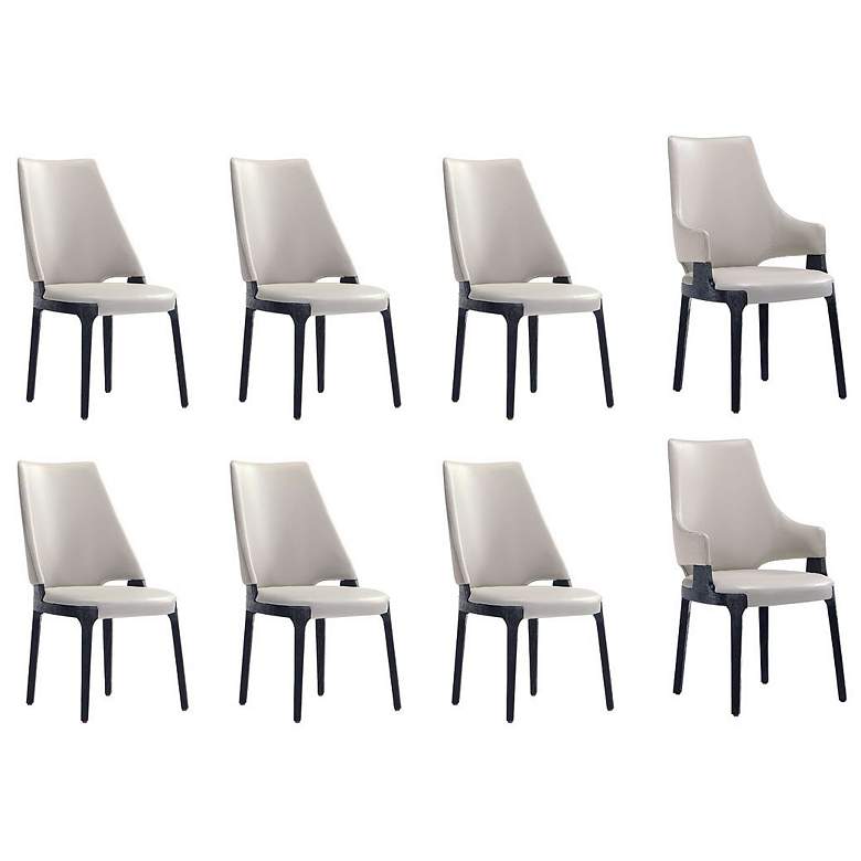 Image 1 8-Piece Kara Dining Side and Arm Chairs in Light Grey