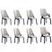 8-Piece Kara Dining Side and Arm Chairs in Light Grey