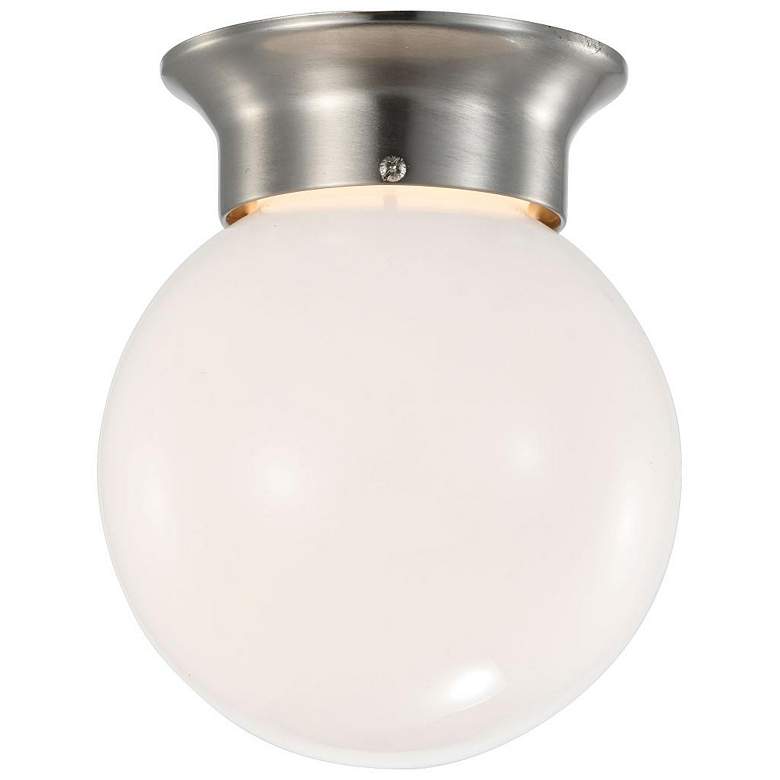 Image 1 8 Watt; 6 inch; LED Flush Mount Fixture; 3000K; Dimmable; Brushed Nickel