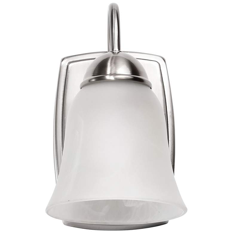 Image 1 8 Watt; LED 1 Light Vanity; 3000K; Brushed Nickel w/ Alabaster Glass