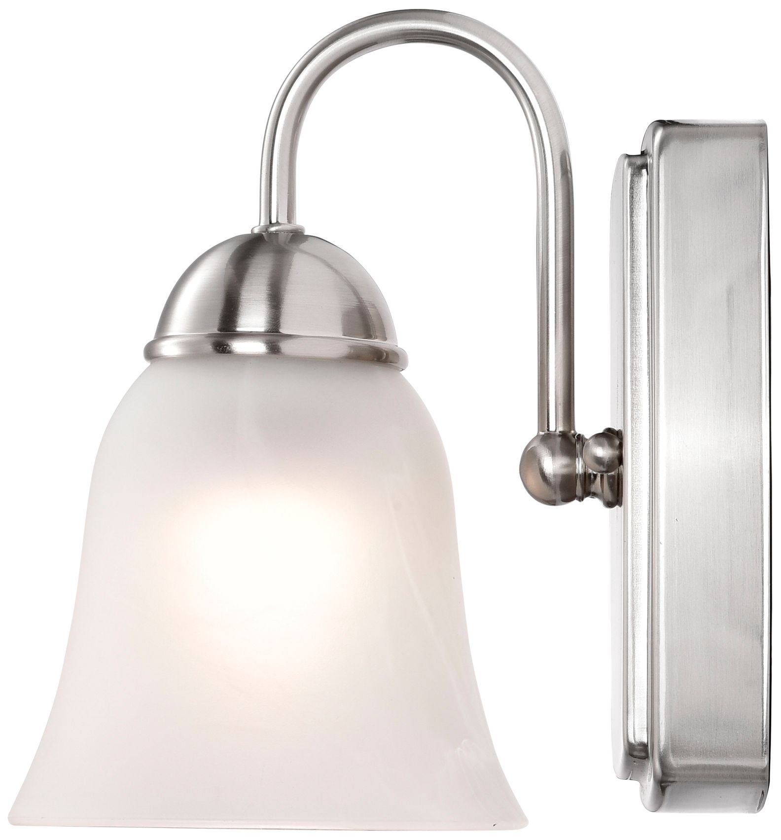 Image 2 8 Watt; LED 1 Light Vanity; 3000K; Brushed Nickel w/ Alabaster Glass more views