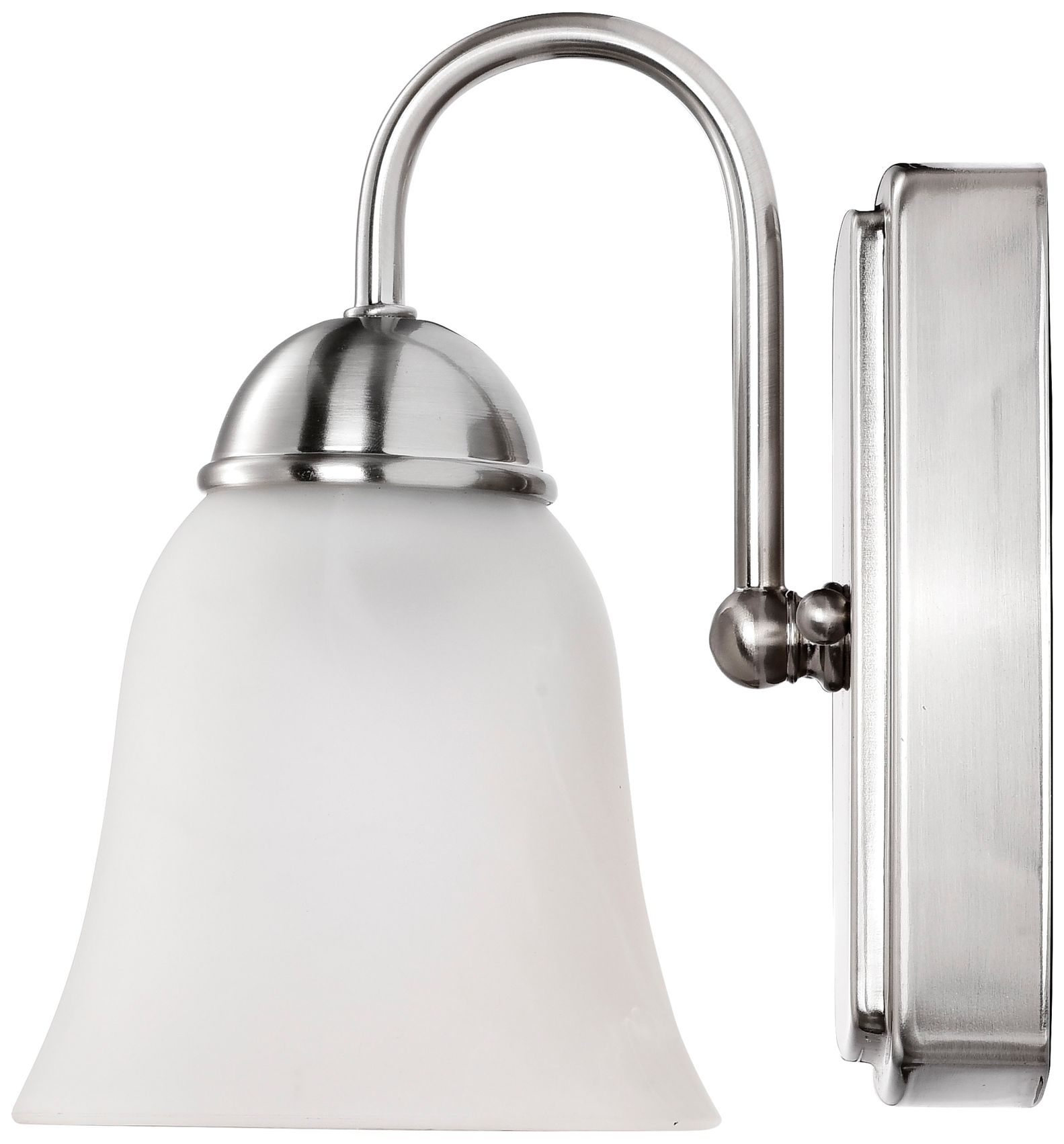 Image 3 8 Watt; LED 1 Light Vanity; 3000K; Brushed Nickel w/ Alabaster Glass more views